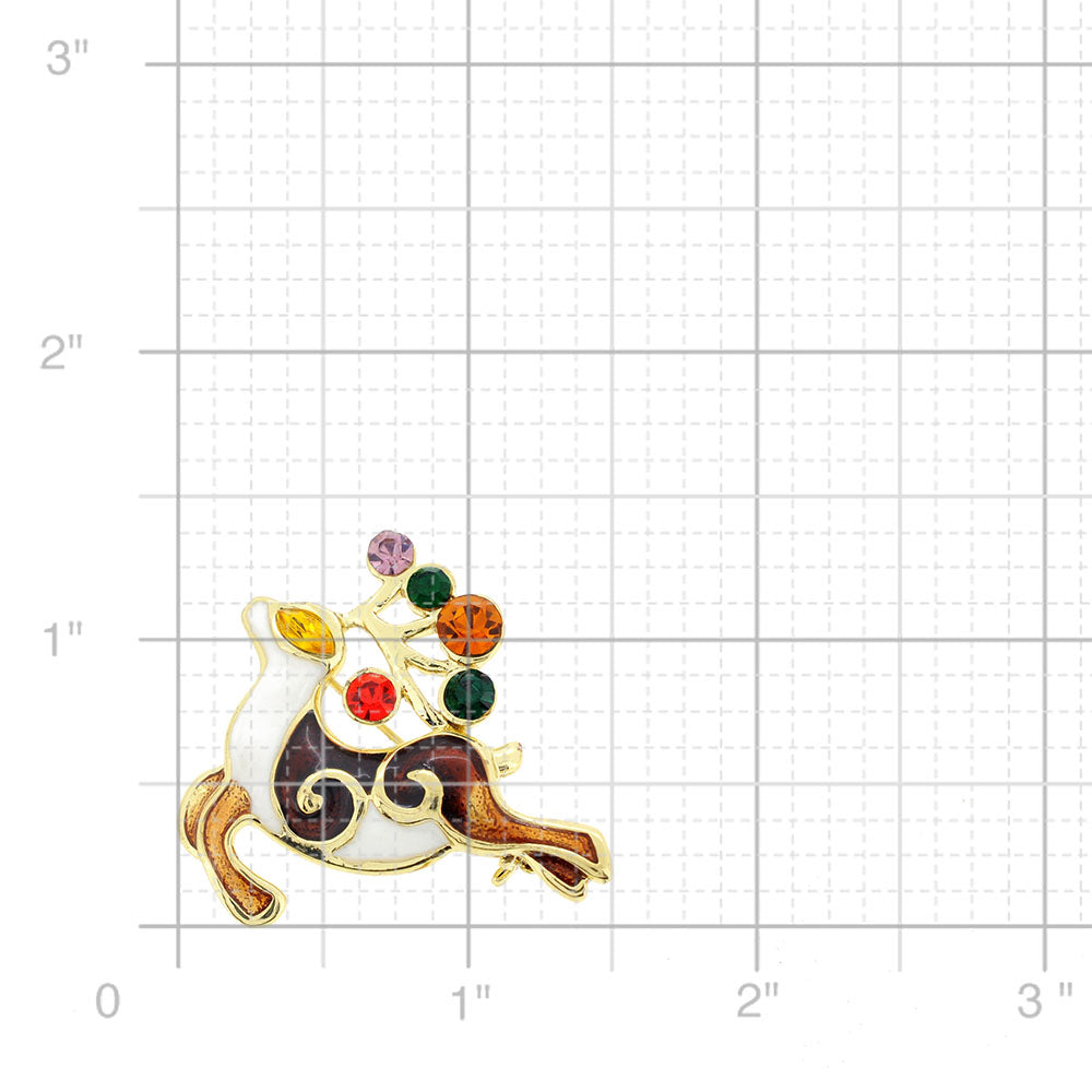 Christmas Reindeer Crystal Pin brooch