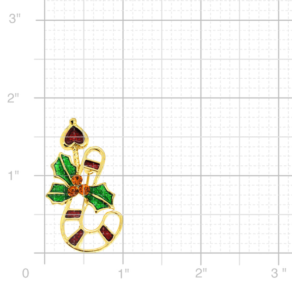 Christmas Candy Cane Brooch