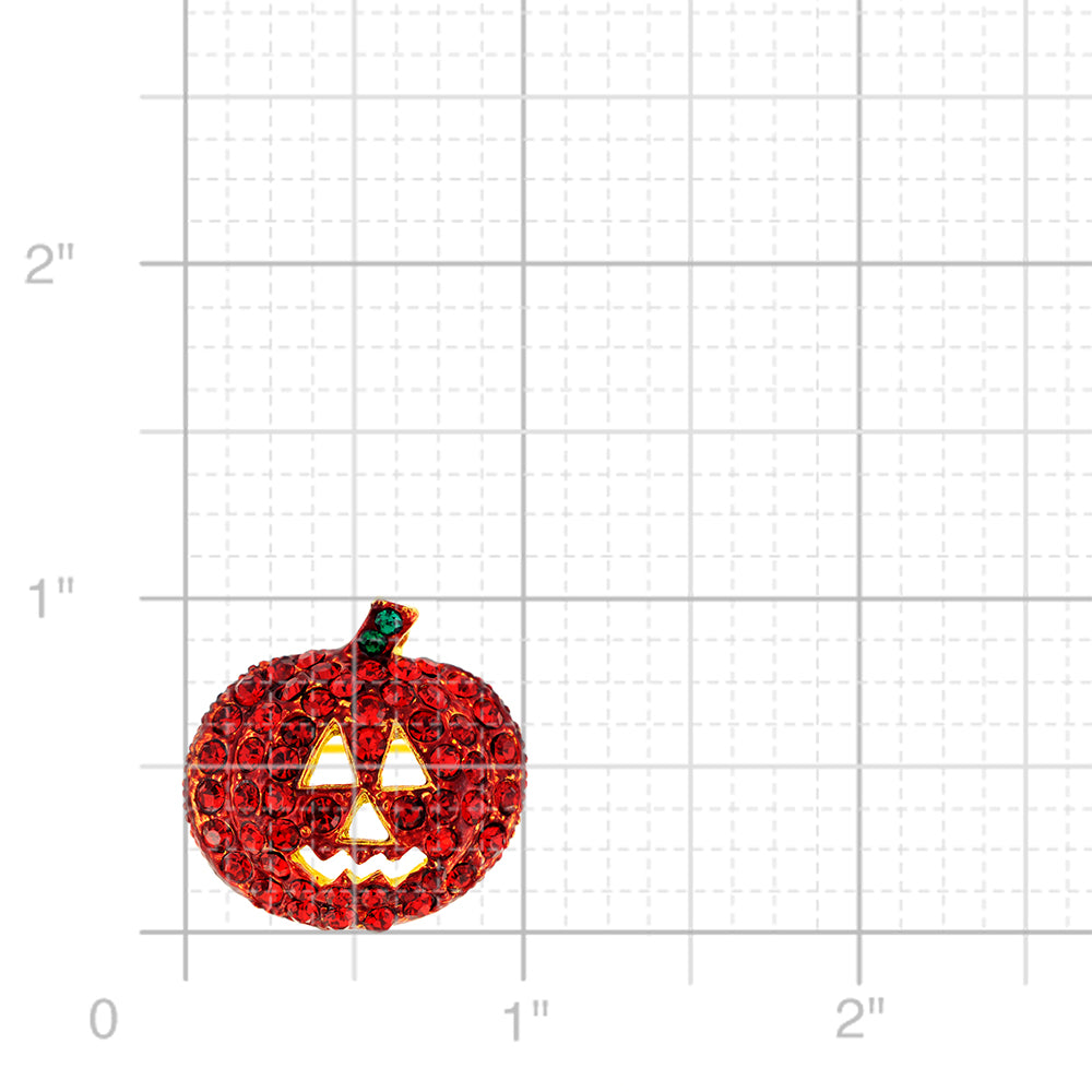 Siam Pumpkin Halloween Crystal Pin Brooch