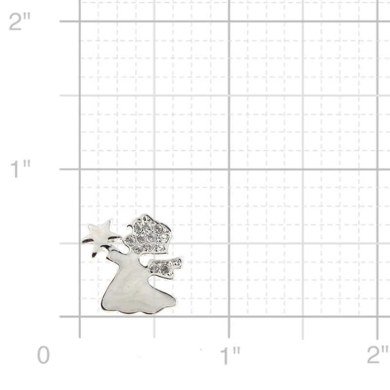 Enamel White Angel With Star Lapel Pin