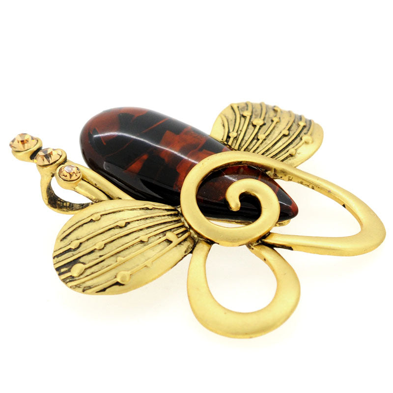 Golden Abstract Bug Pin