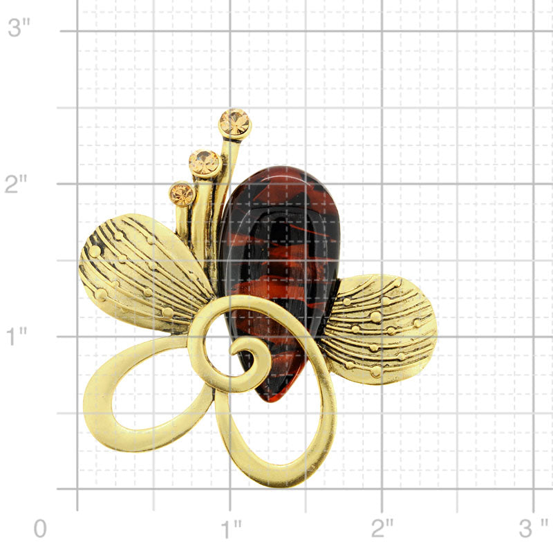 Golden Abstract Bug Pin