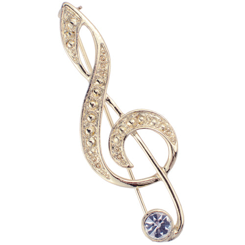 Golden Musical Note Pin Brooch