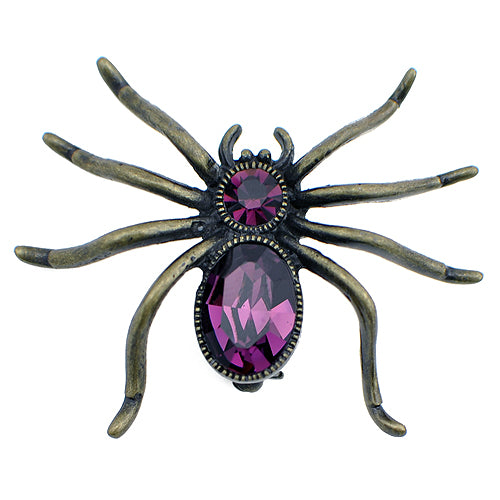 Amethyst Purple Belly Spider Pin
