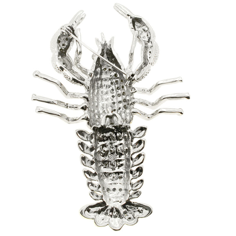 Crystal Lobster Pin Brooch