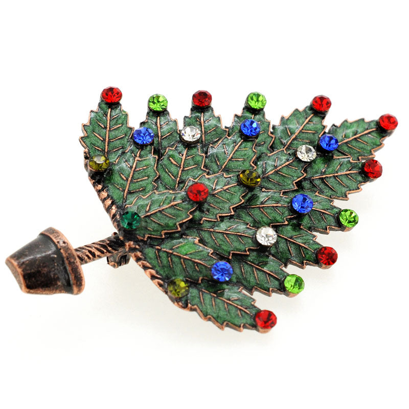 Enamel Multicolor Christmas Tree Pin Brooch