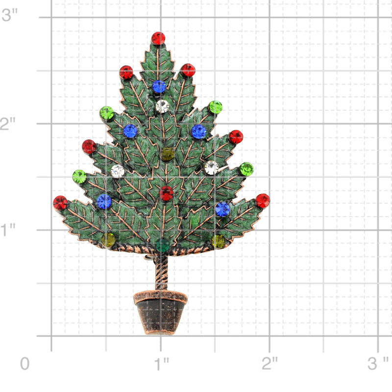 Enamel Multicolor Christmas Tree Pin Brooch