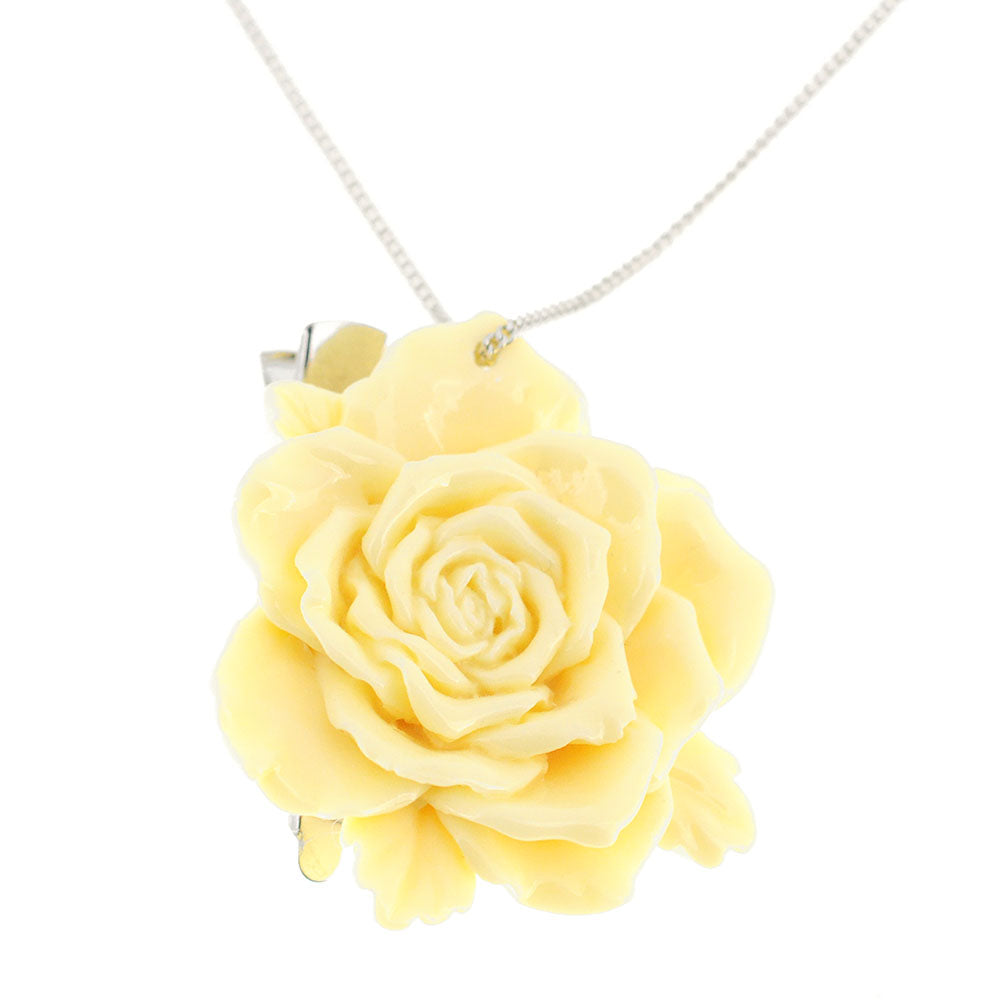 White Camellia Flower Pin Brooch Pendant and Hair clips
