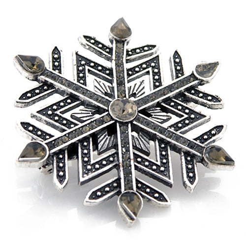 Black Snowflake Christmas Gift Pin Brooch
