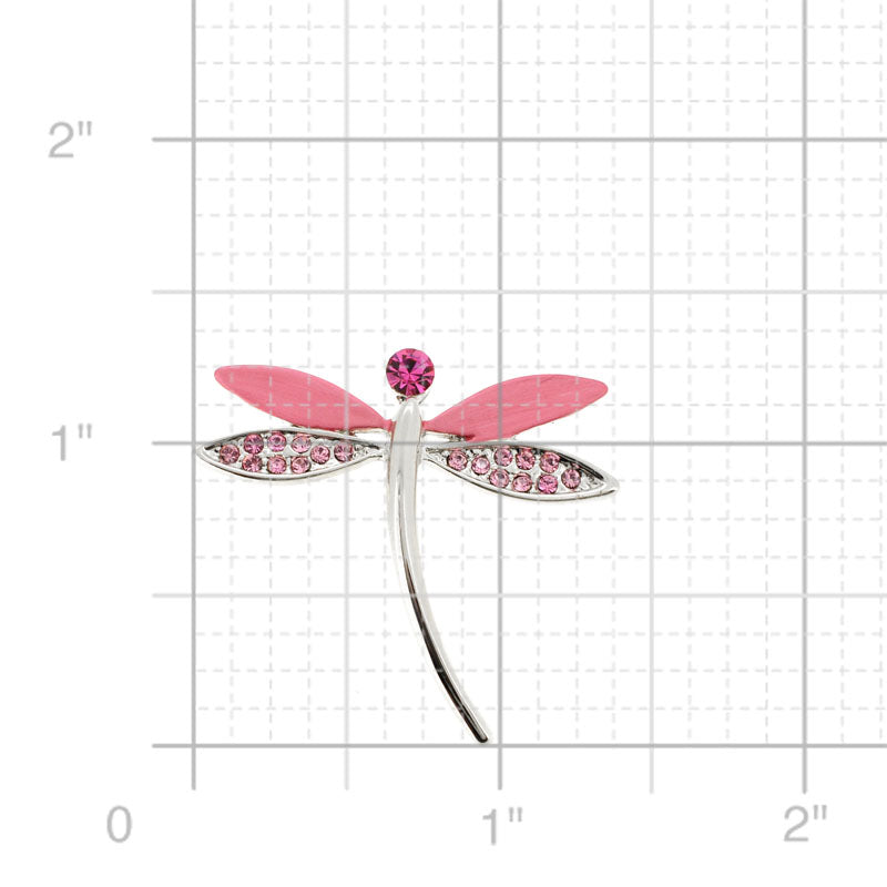 Pink Dragonfly Swarovski Crystal Lapel Pin