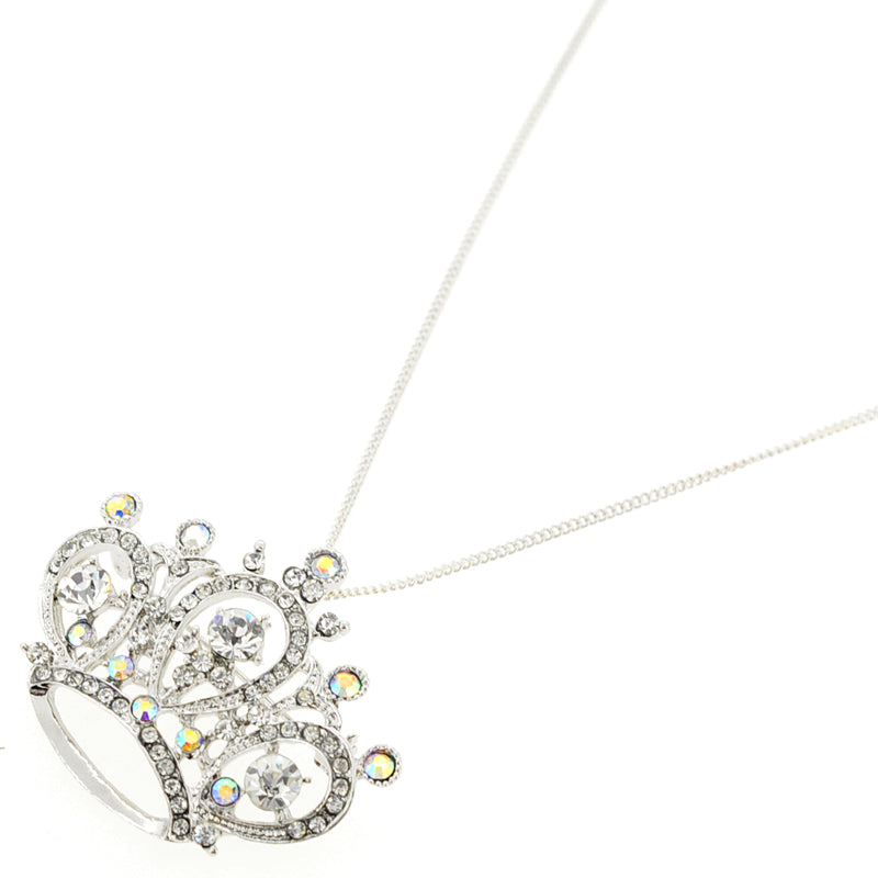 Crystal Crown Pin Brooch and Pendant