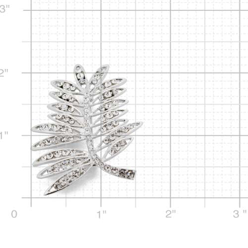 Crystal Elm Tree Leaves Pin Brooch