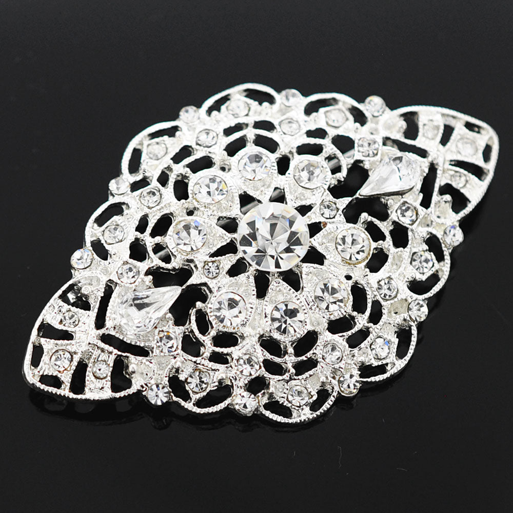 Crystal Flower Wedding Pin