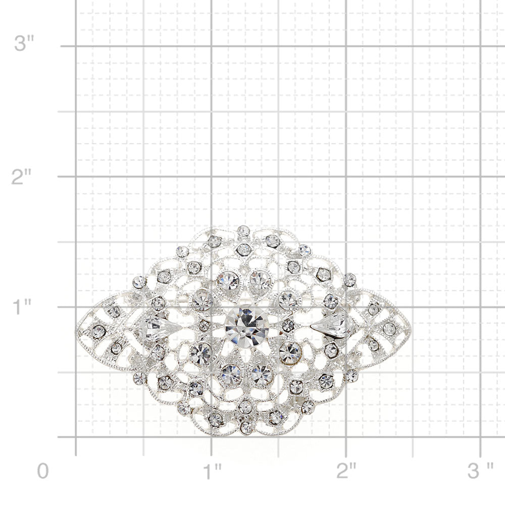 Crystal Flower Wedding Pin