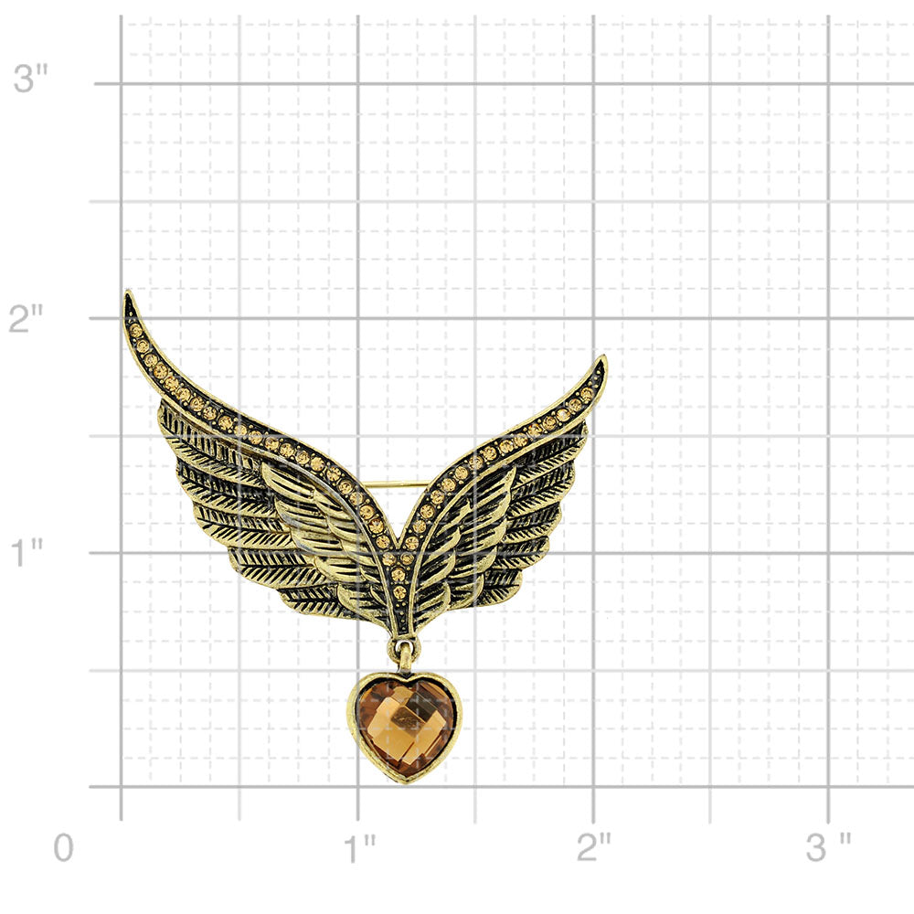 Vintage Style Vistory Eagle Wing Crystal Pin Brooch