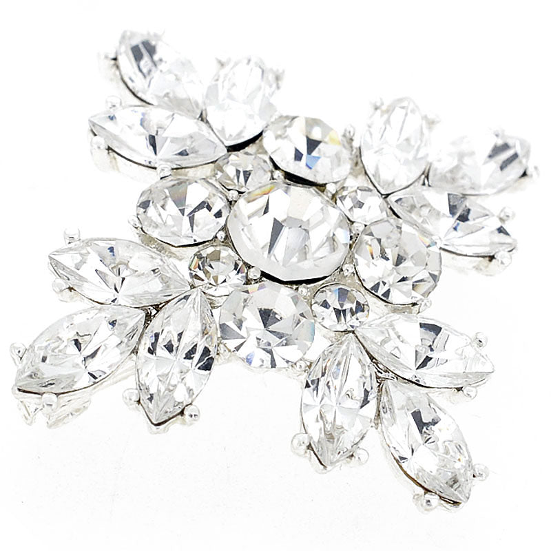 Swarovski Crystal Flower Wedding Pin Brooch