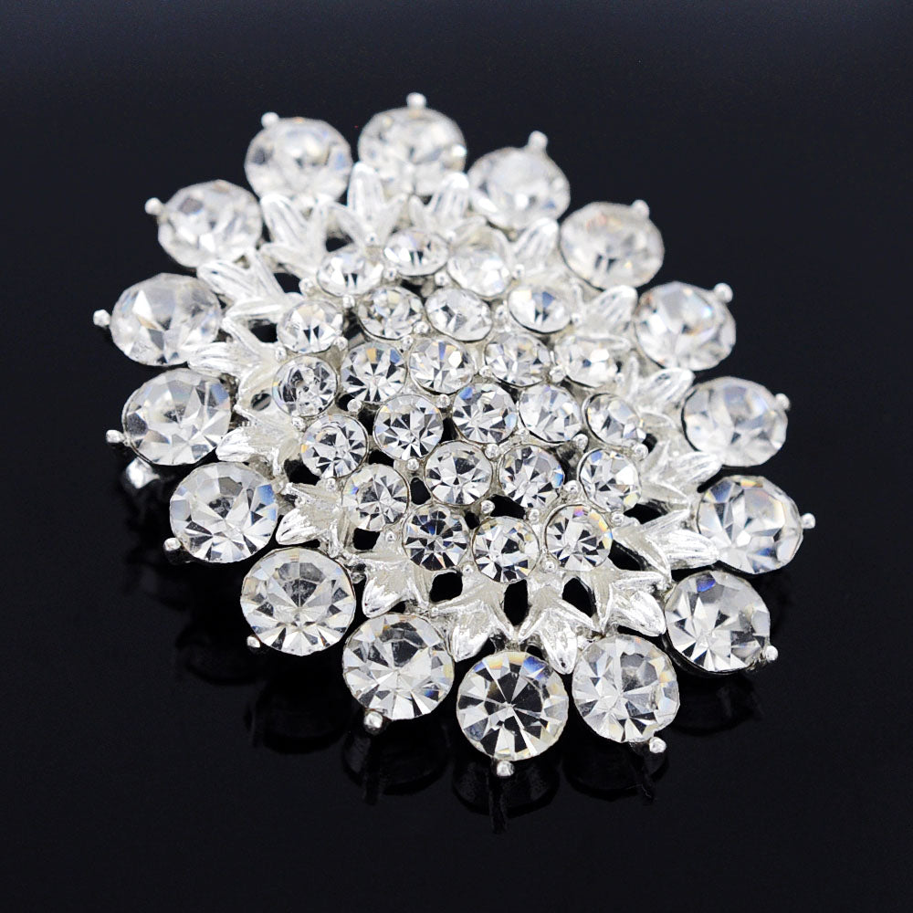 Crystal Flower Wedding Pin