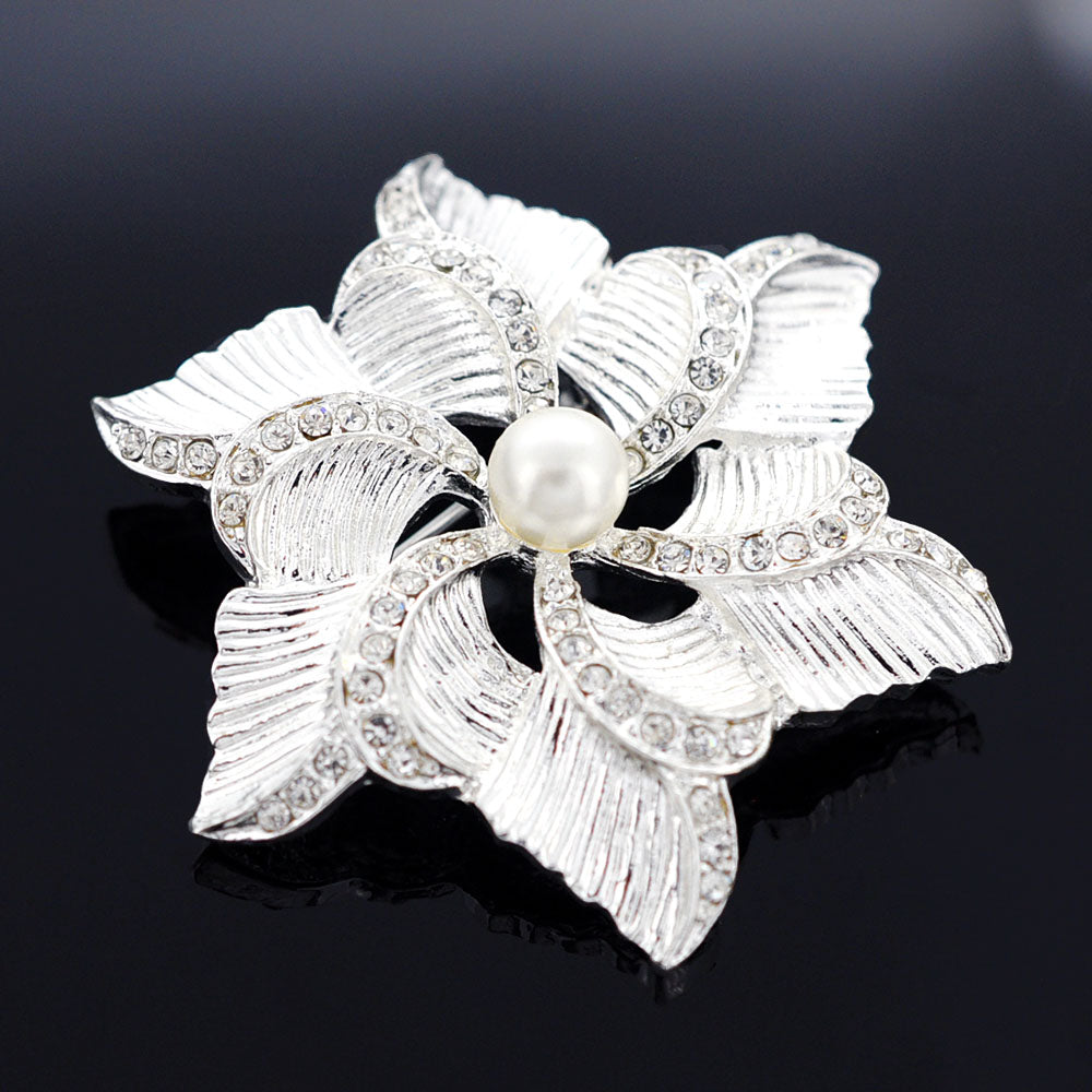 Crystal Flower Wedding Pin