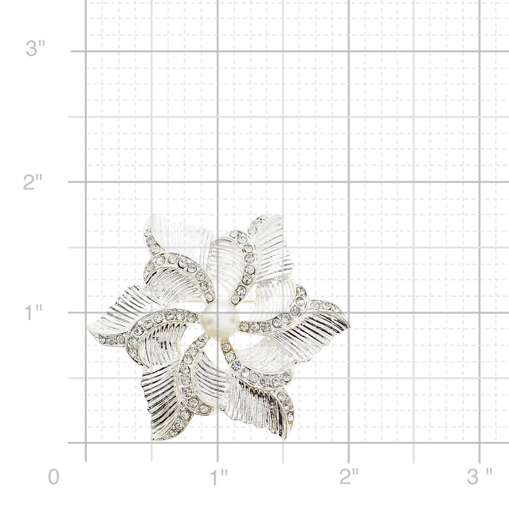 Crystal Flower Wedding Pin