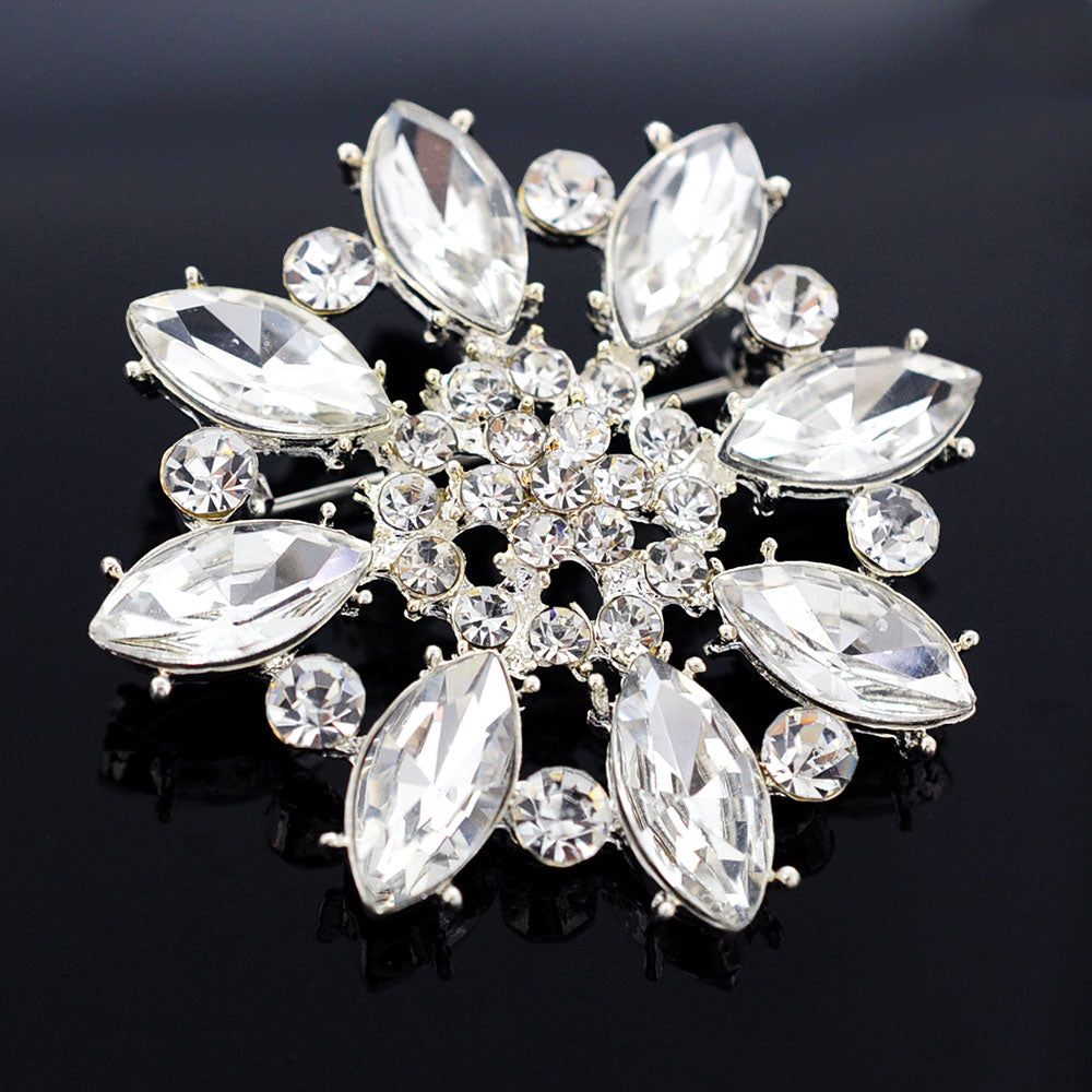 Crystal Flower Wedding Pin