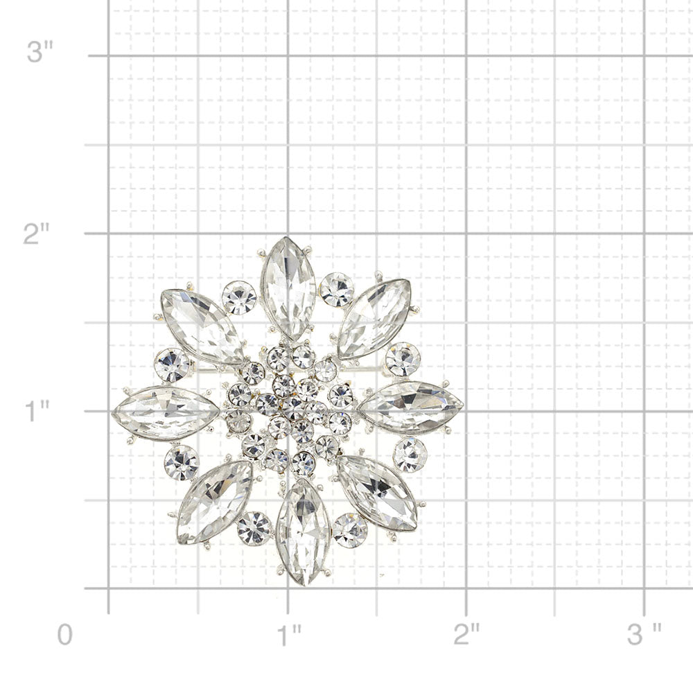 Crystal Flower Wedding Pin