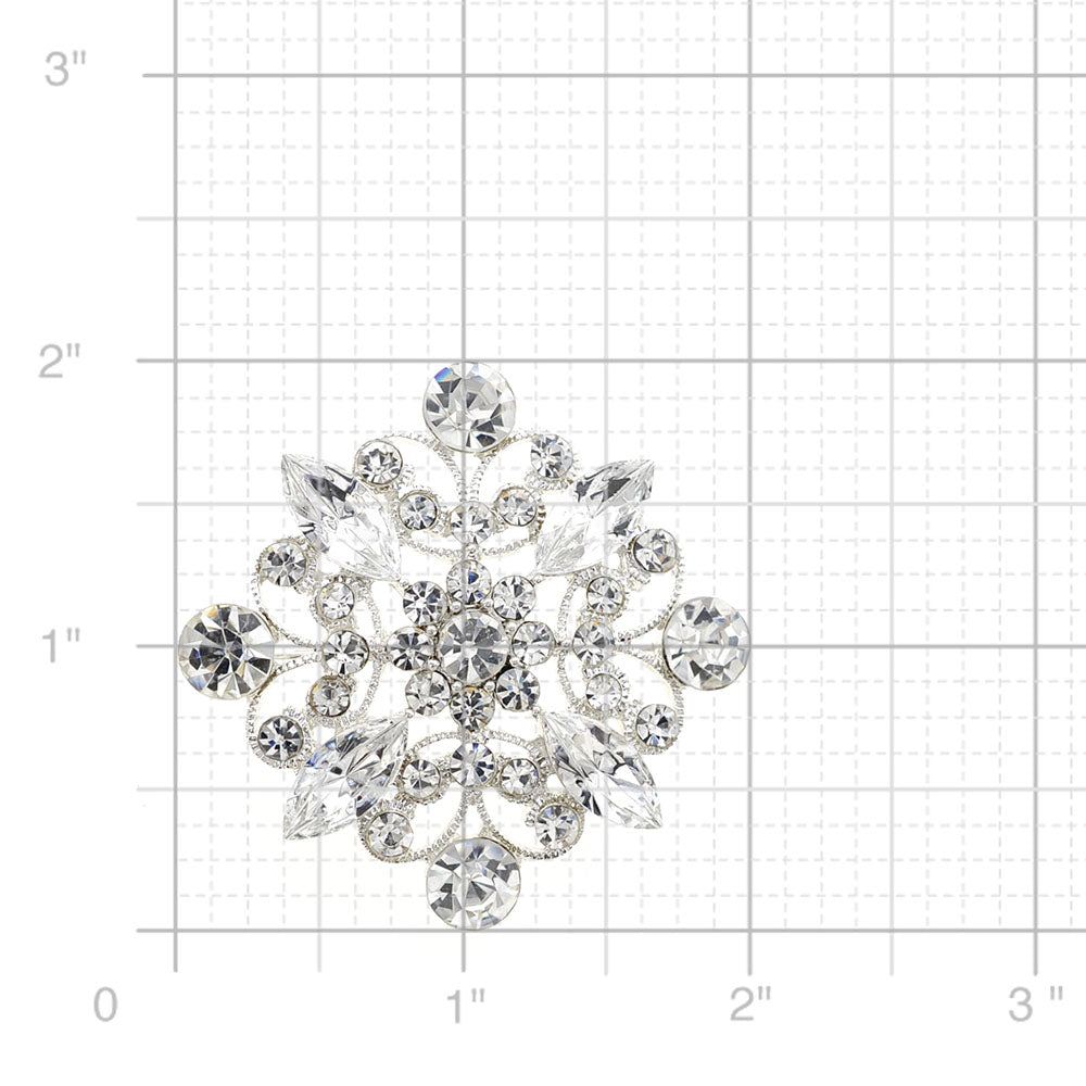 Crystal Flower Wedding Pin And Pendant
