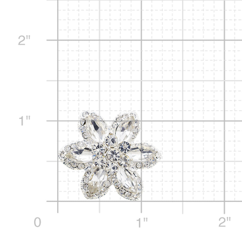 Crystal Flower Wedding Pin Brooch
