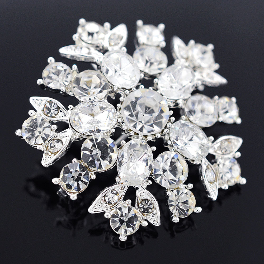 Crystal Flower Wedding Pin