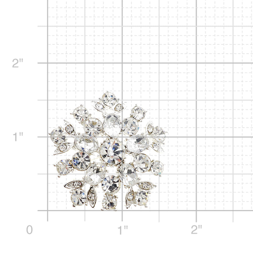 Crystal Flower Wedding Pin