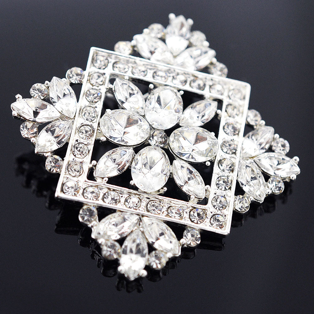 Crystal Flower Wedding Pin And Pendant