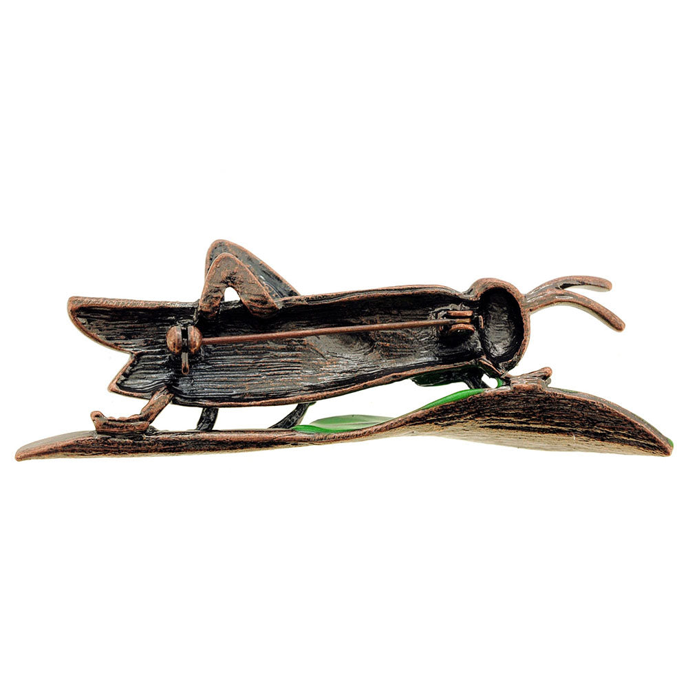 Ruby Red Grasshopper Crystal Pin Brooch