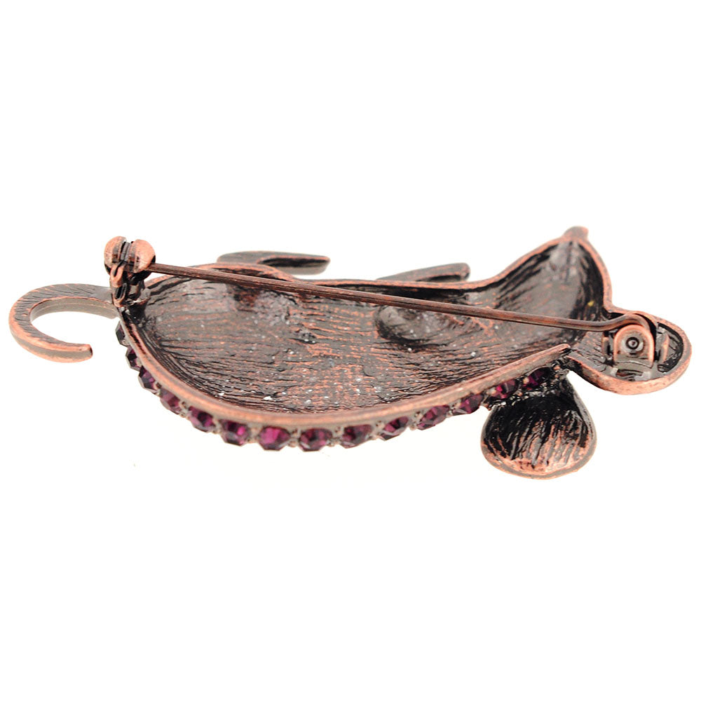 Purple Amethyst Mouse Crystal Pin Brooch