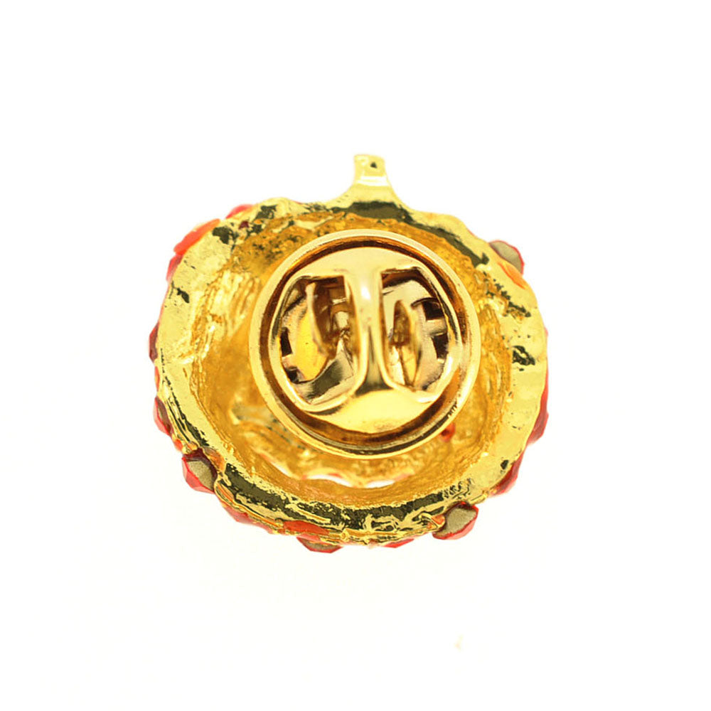 Orange Pumpkin Halloween Crystal Lapel Pin