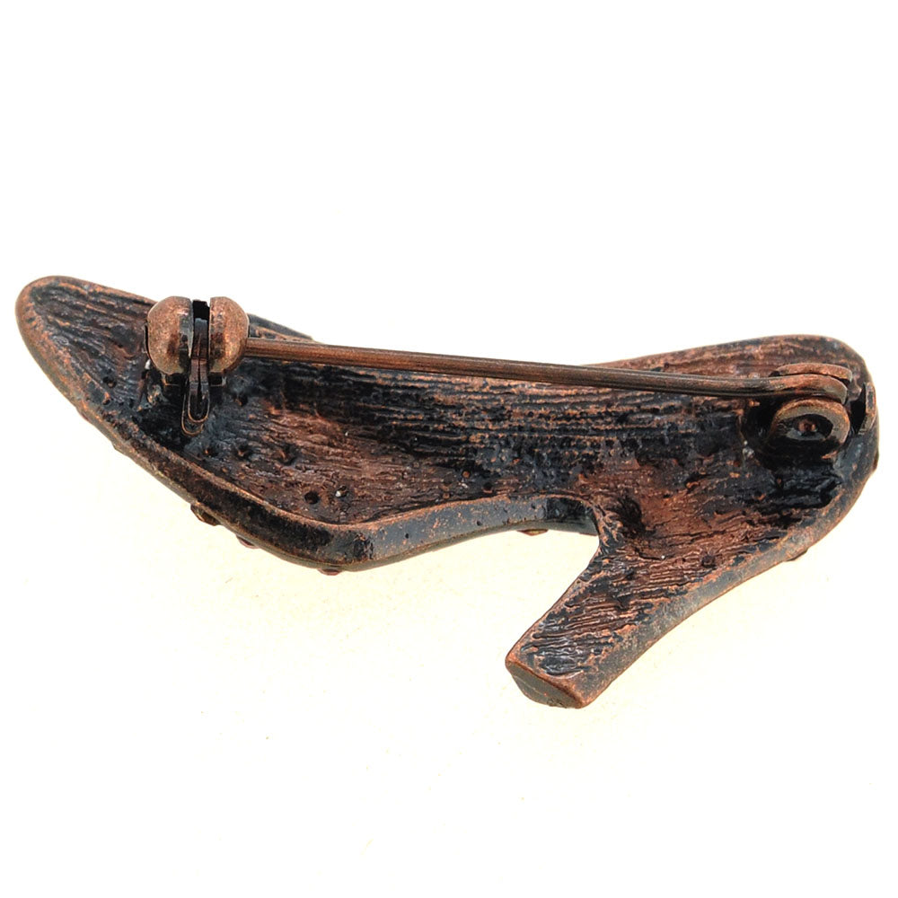 Ruby Red High Heel Shoe Crystal Brooch Pin