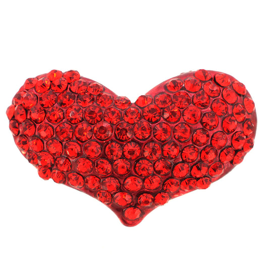 Red Heart Crystal  Pin Brooch