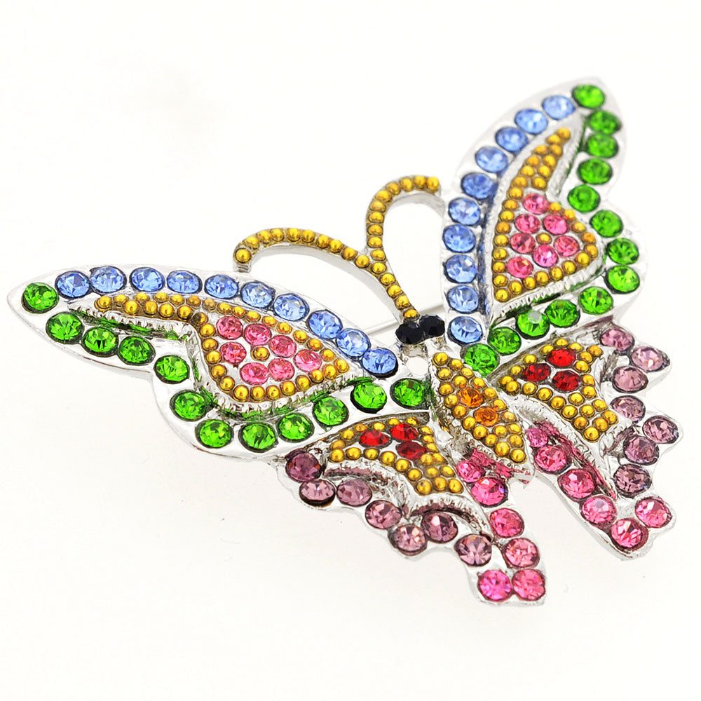 Multicolor Butterfly Crystal Pin Brooch