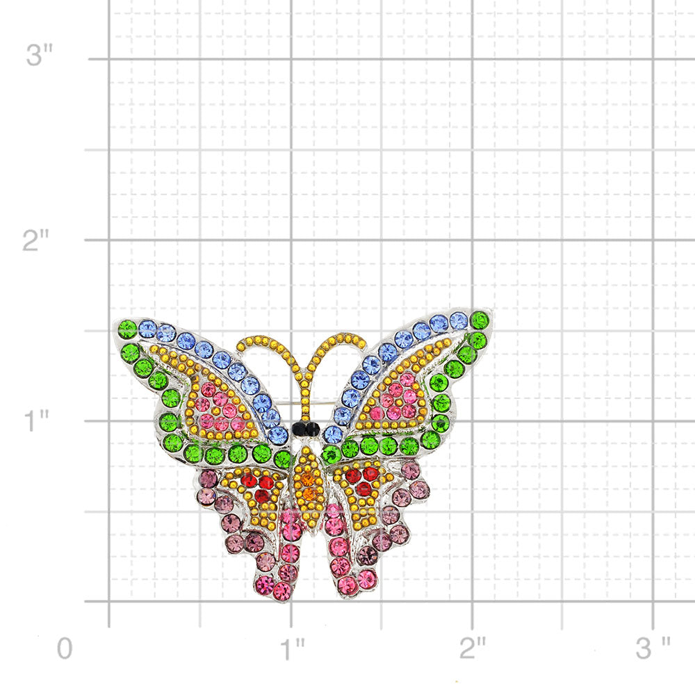 Multicolor Butterfly Crystal Pin Brooch