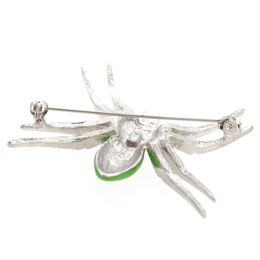 Green Belly Spider Pin Brooch