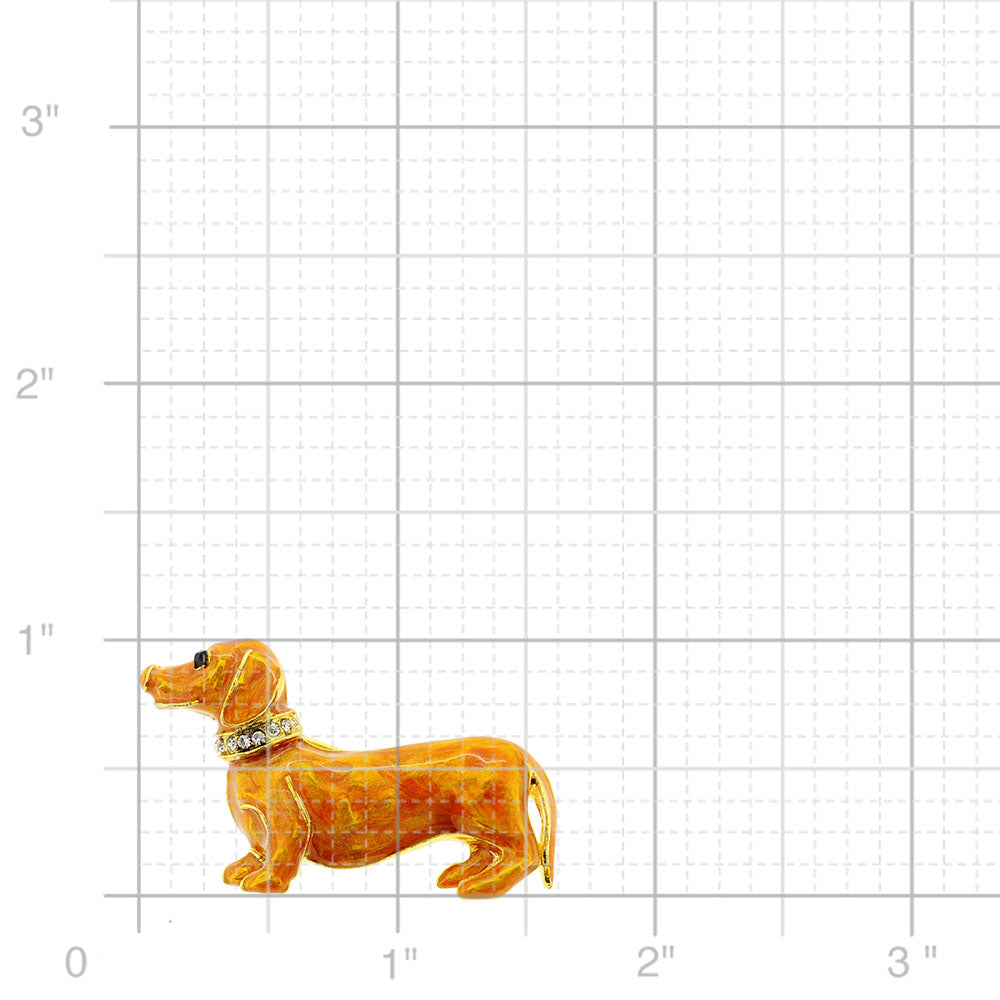 Golden Brown Dachshund Dog Pin Brooch
