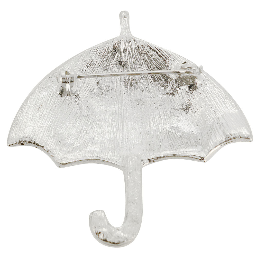 Turquoise Blue Umbrella Crystal Pin Brooch