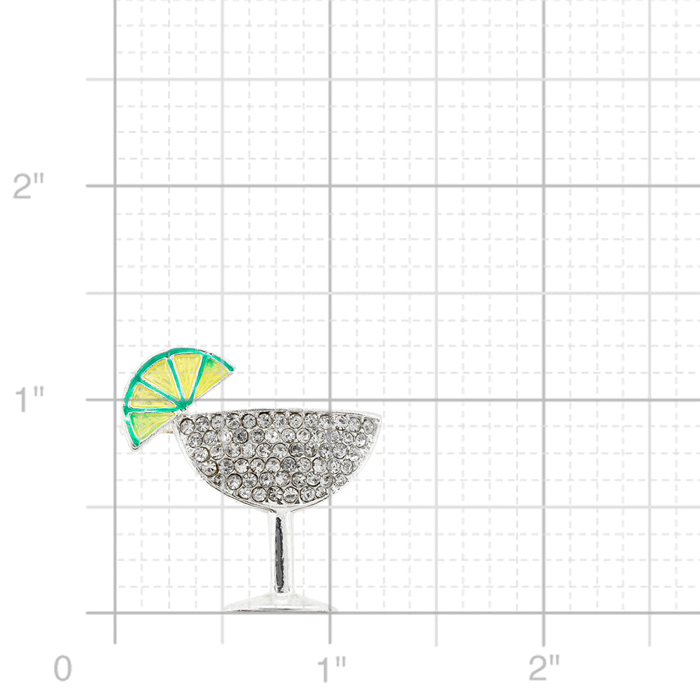 Chrome Margarita Glass Crystal Brooch and Pendant