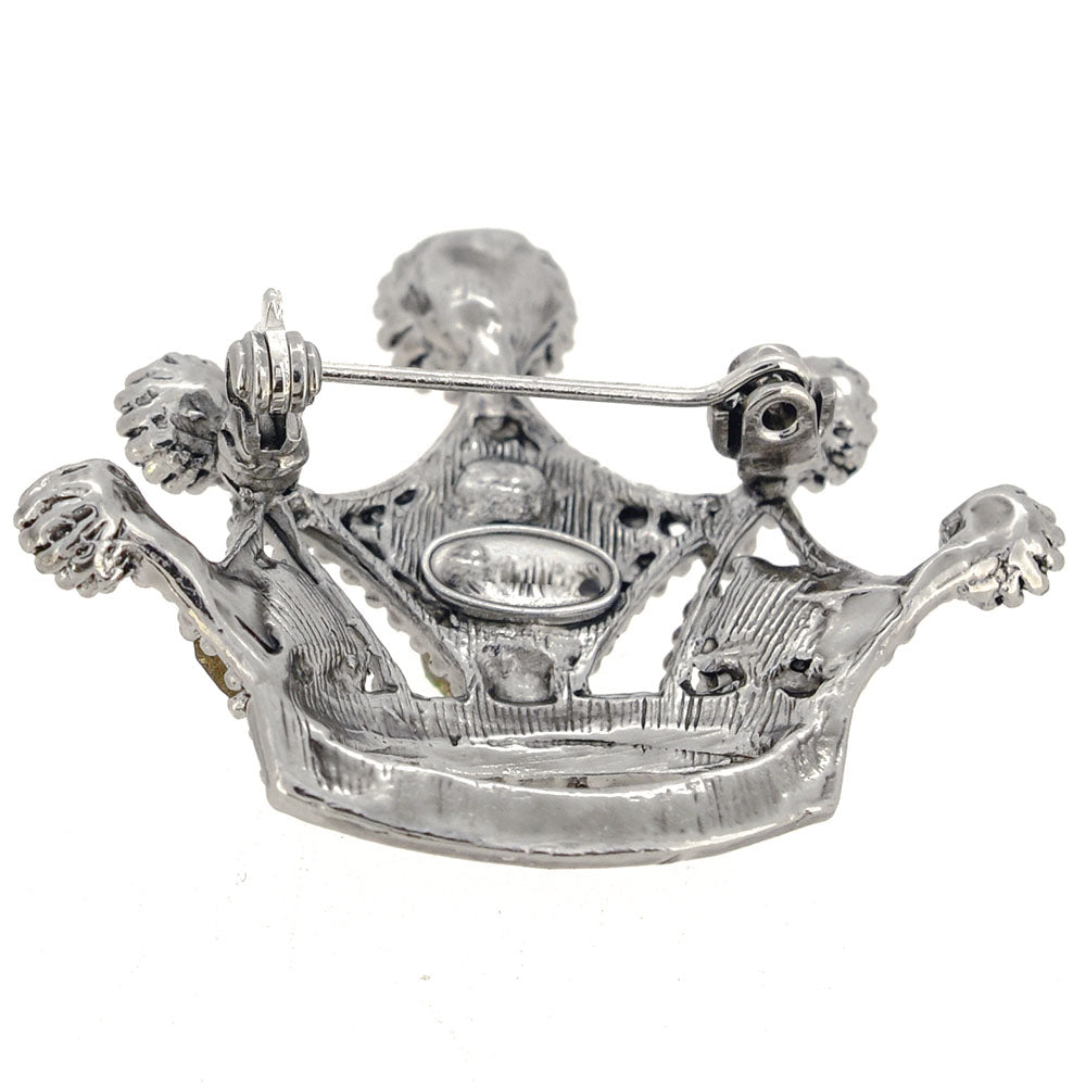 Multicolor Crown Brooch