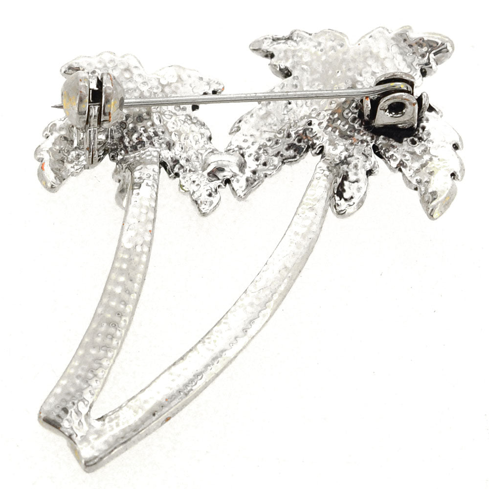 Green Coconut Palm Tree Pin Brooch