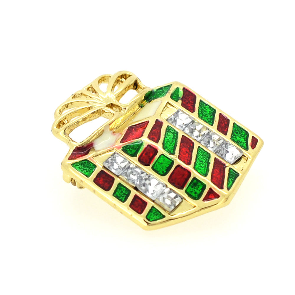 Christmas Giftbox Pin Brooch
