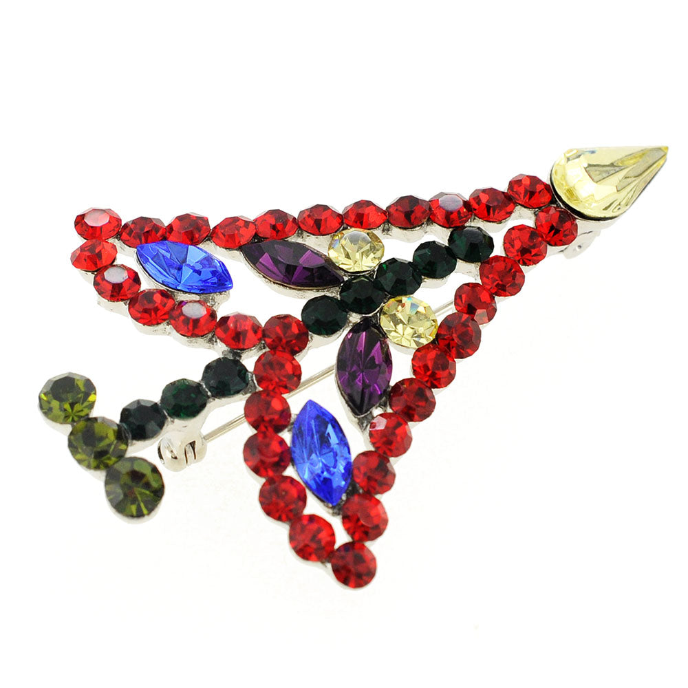 Multicolor Christmas Tree Crystal Pin Brooch
