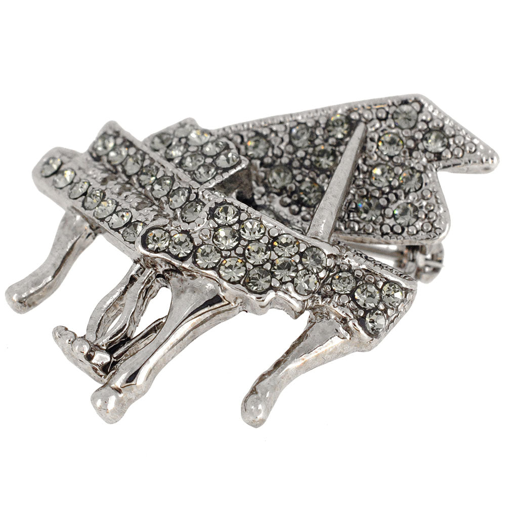 Shadow Black Piano Crystal Pin Brooch