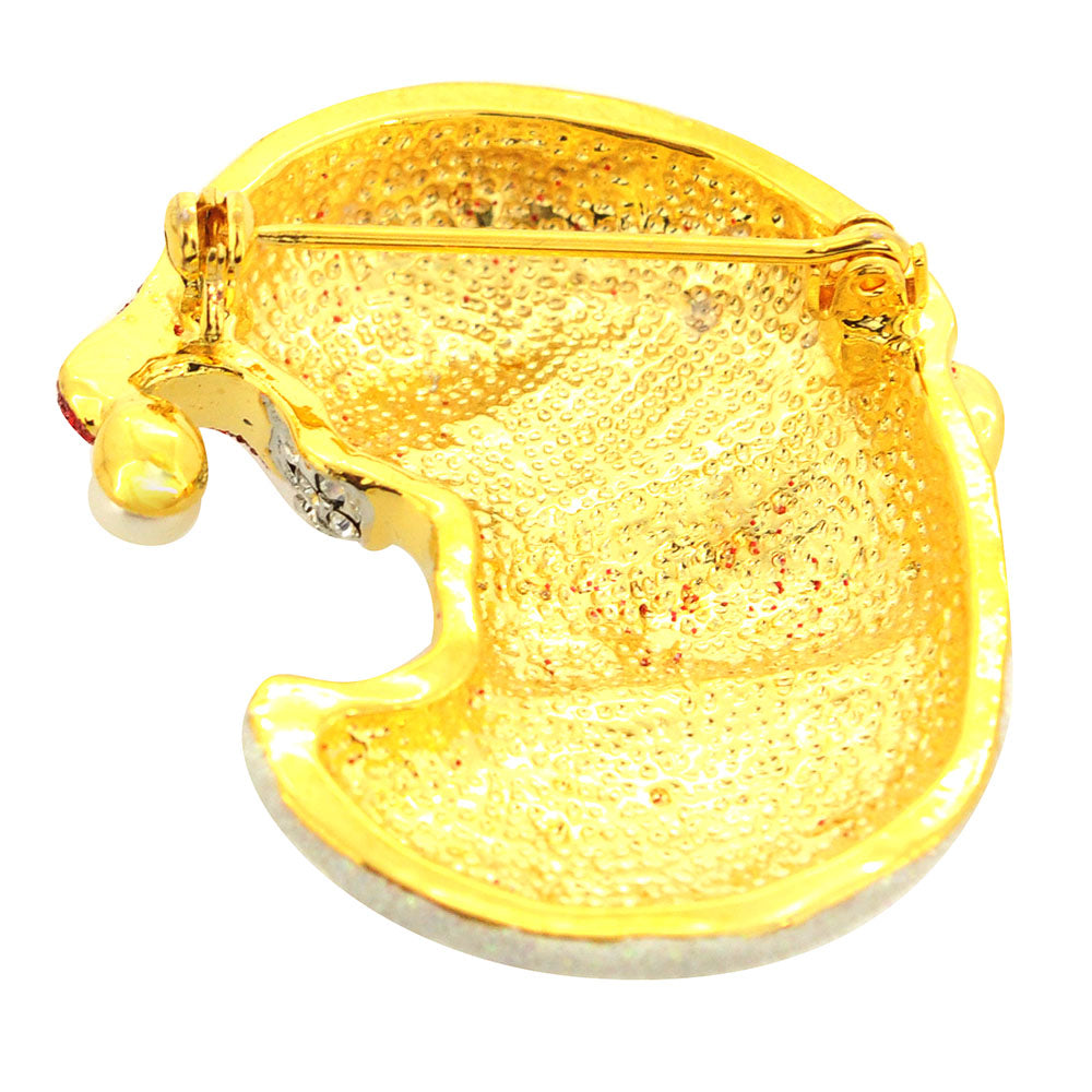 Golden Santa Claus Christmas Pin