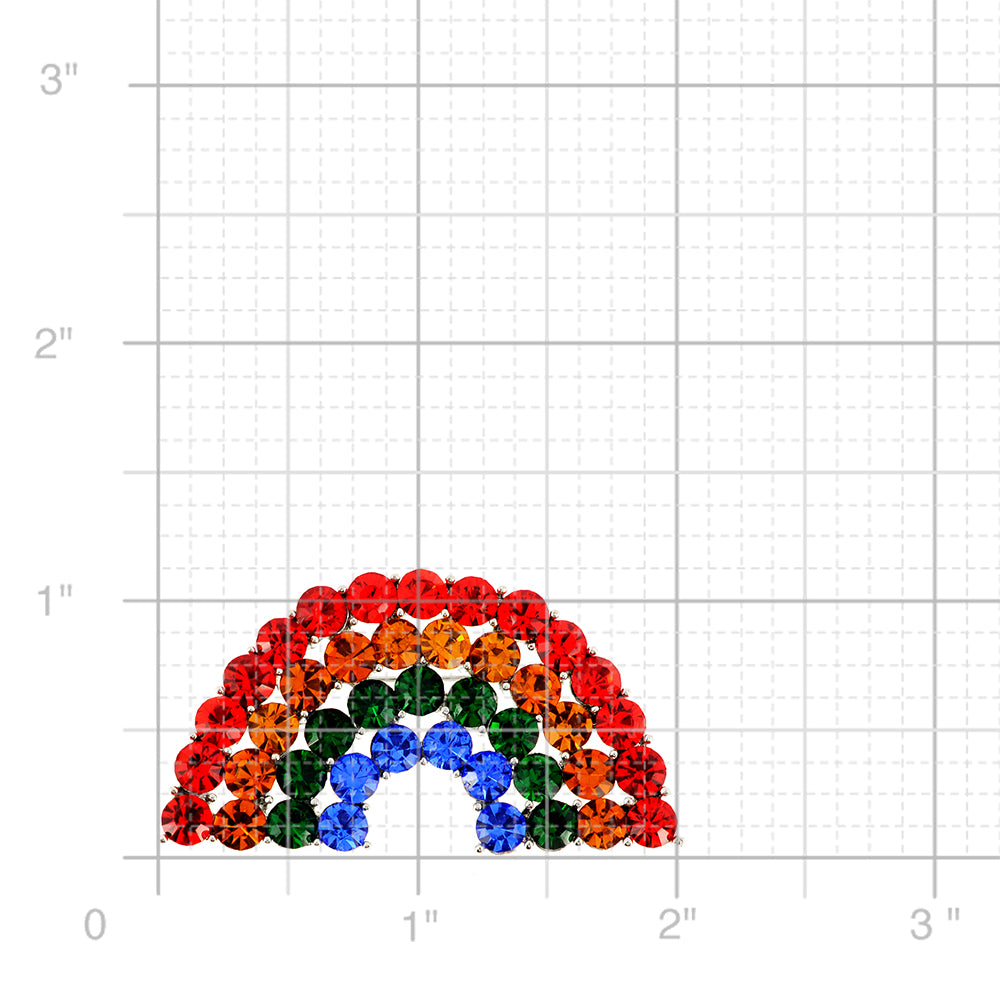 Multicolor Rainbow Crystal Pin Brooch
