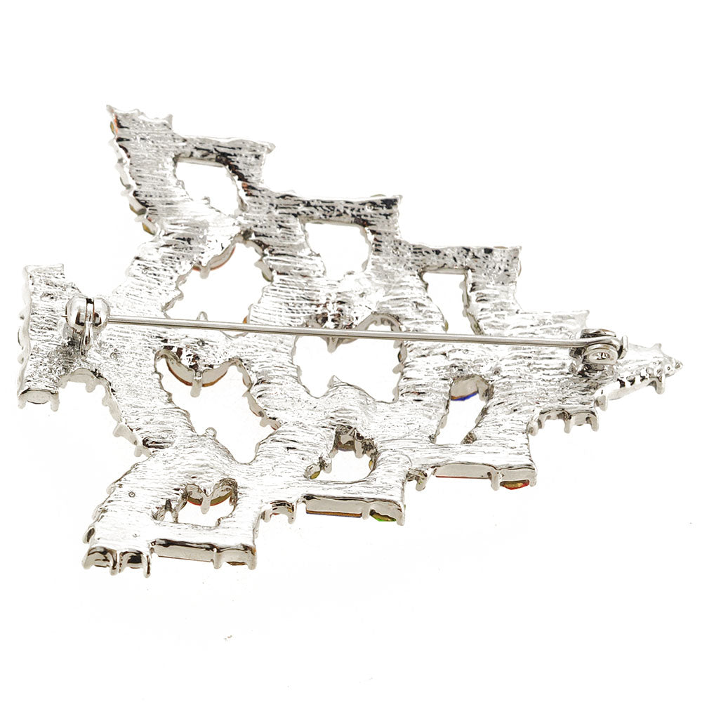 Multicolor Crystal Oragami Christmas Tree Brooch