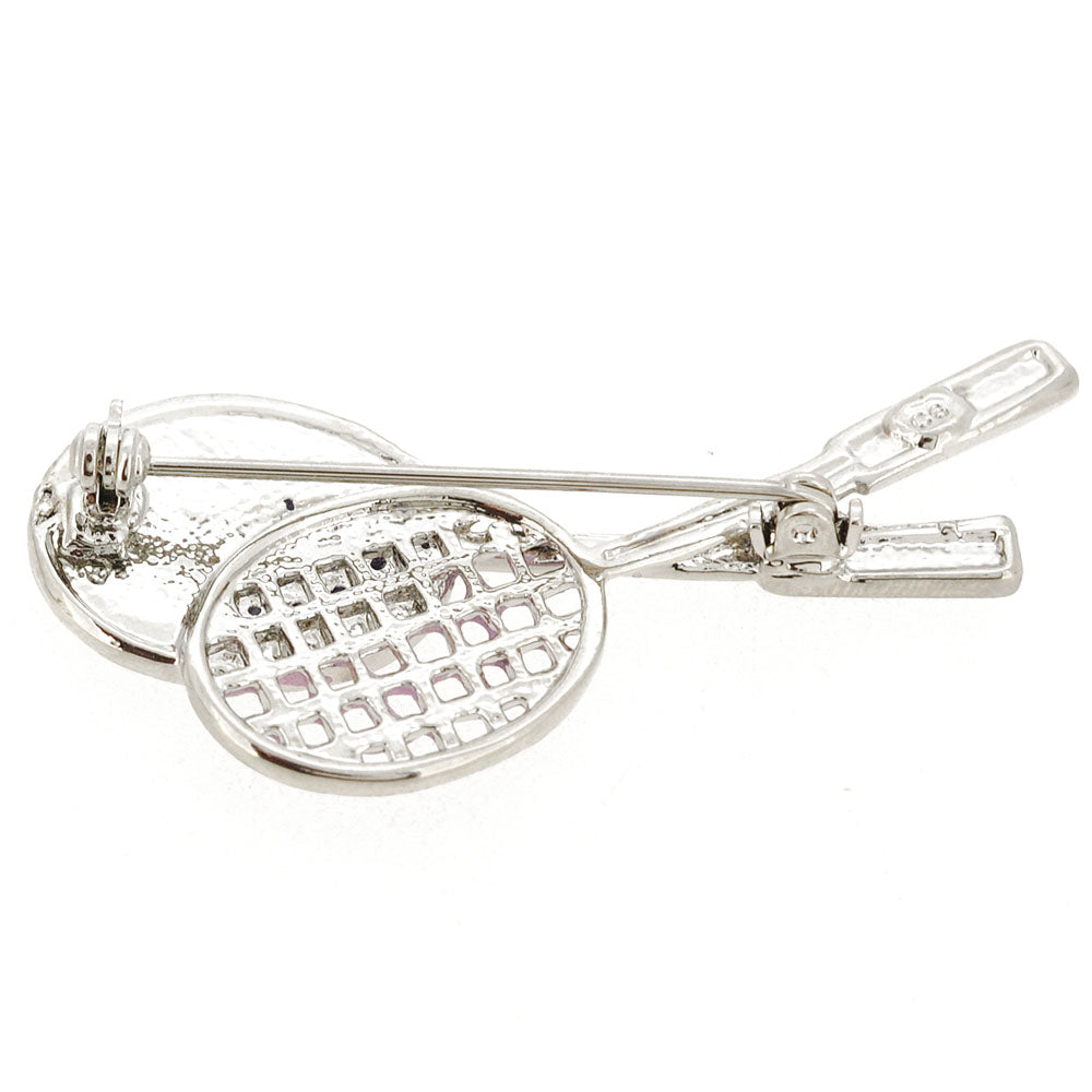 Tanzanite Purple Tennis Racquet Swarovski Crystal Brooch Pin